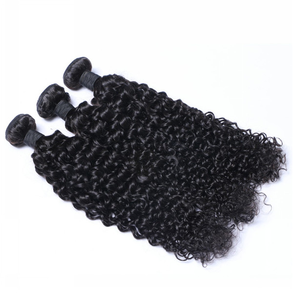 Curly Human Hair Weaves Indian Hair 9A Bundles With Closure Best Quality Hair Weft  LM234